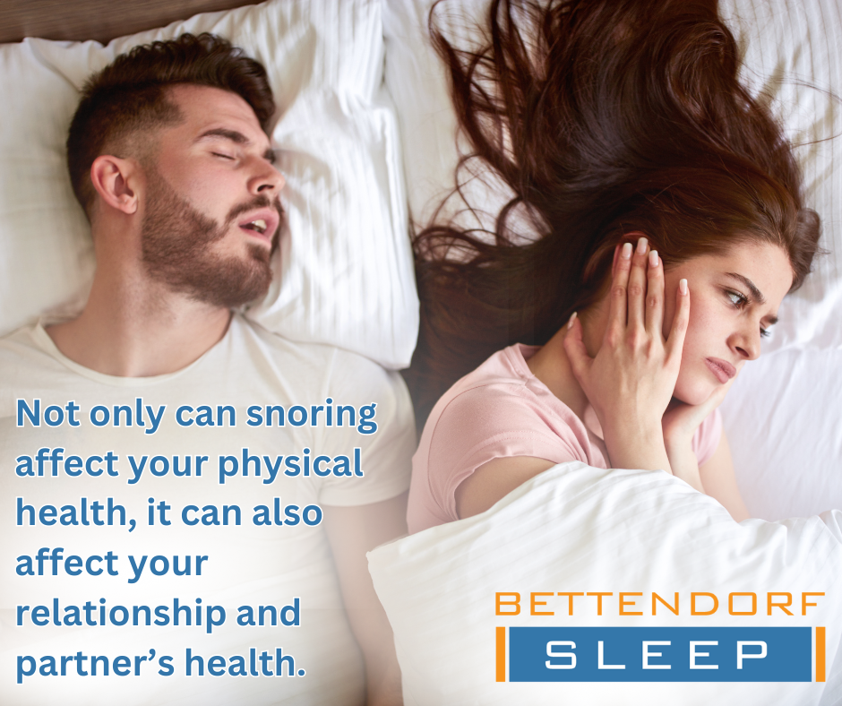 Not only can snoring affect your physical health, it can also affect your relationship and partner's health.